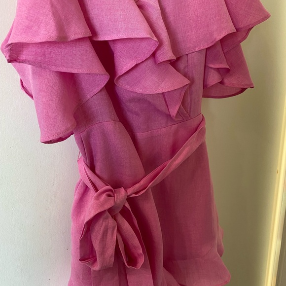 Blue Blush Pink Ruffle Romper - Picture 3 of 5